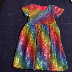 Rainbow Toddler Sequined Dress